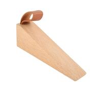 Cale Porte 1 butée de porte en bois massif, antidérapante, protection for bébé, corde cuir, anti-collision, décoration créative for portail, hêtre/noyer noir(Large Beech)