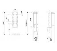 Cale-porte à pédale pour porte lourde 60 kg verni or IBFM 236
