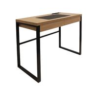 CALEB - Bureau Plateau Effet Bois et Piètement Noir