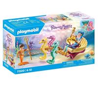 Playmobil 71500 Calèche avec sirènes et hippocampes - Princess Magic - Comprend Deux Personnages, Une calèche, des Coquillages Qui se fixent sur la Baignoire et des hippocampes - Dès 4 Ans