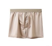 Caleçon ample confortable en soie glacée satinée pour homme - Tissu doux respirant - Taille élastique - Sous-vêtements d'intérieur pour une utilisation toute la journée (XL gris)
