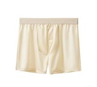 Caleçon ample confortable en soie glacée satinée pour homme - Tissu doux respirant - Taille élastique - Sous-vêtements d'intérieur pour une utilisation toute la journée (3XL, blanc)