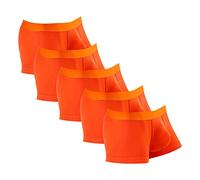 CaleçOn AthléTique Taille Basse pour Homme Boxer en Coton Extensible avec Pochette De Soutien Boxer De Sport De Couleur Unie (Orange-5PC,XL)