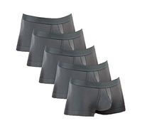 CaleçOn AthléTique Taille Basse pour Homme Boxer en Coton Extensible avec Pochette De Soutien Boxer De Sport De Couleur Unie (Gris20-5PC,M)