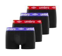 Umbro Boxer Homme Ultra-Doux, Calecon Homme, Respirant, Agréable (Lot de 4), Noir Taille S