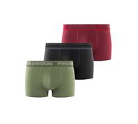 FREEGUN Boxer Homme Coton, Caleçon Homme Hypoallergénique & Doux (Lot de 3), Vert, Noir, Rouge, Taille 2XL