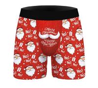 Calecon Boxer Homme Noël, Drôles Impression 3D Boxeurs Slips Moche Motif Vacances Nouveauté Shorts Caleçons Sous-Vêtements Bâillon Cadeau, Rigolo Père