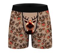 Calecon Boxer Homme Noël, Hommes drôles Impression 3D Boxeurs Noël Slips Moche noël Motif Vacances Nouveauté Shorts Caleçons sous-vêtements bâillon Cadeau, Homme Caleçon Noël Pas Cher