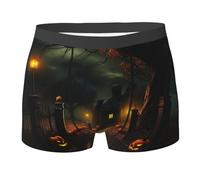 Caleçon boxeur élastique exceptionnel absorbant la transpiration, imprimé d'Halloween effrayant, boxer élastique de qualité supérieure pour homme, noir, XX-Large
