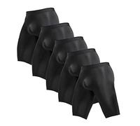 CaleçOn Boxeur Long Anti-Frottement pour Hommes sous-VêTements De Compression AthléTique Summer Ice Silk Boxer De Sport à SéChage Rapide (Le Noir-5PC,XXL)