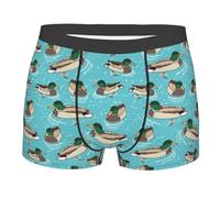 Caleçon boxeur pour homme avec imprimé canards colverts dans le lac, Comme indiqué sur la photo, M