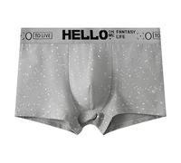 Caleçon classique en coton extensible avec taille confortable pour homme, gris, L