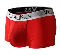 Caleçon confortable en coton respirant pour homme avec poche, boxer extensible doux pour un usage quotidien et un style de vie actif (taille L, rouge)
