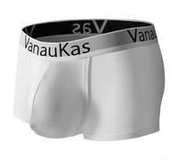 Caleçon confortable en coton respirant pour homme avec pochette, boxer extensible doux pour un usage quotidien et un style de vie actif (taille L, blanc)