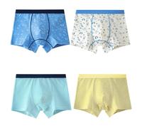 CaleçOn Coton GarçOn 4 PièCes Boxer AntibactéRien - Confortable Et Doux Elasticité Motif Enfantin DéContracté Quotidien Respirant sans Couture