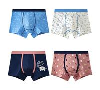 CaleçOn Coton GarçOn 4 PièCes Boxer AntibactéRien, Confortable Et Doux Elasticité Motif Enfantin DéContracté Quotidien Respirant sans Couture