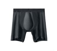 Caleçon de fitness pour homme avec poche bombée et technologie anti-usure, boxer à jambe longue (L gris)