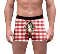 Caleçon De Noel Homme Boxer sans Couture Calecon Grande Taille, sous-Vêtements Imprimés De Humour Moche Shorty Homme Coupe Régulière Doux Et Respirants pour Tous Les Jours Cadeau