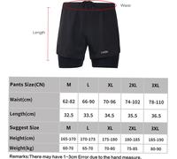 Caleçon de sport 2 en 1 pour hommes, souple et confortable, pour l'entraînement actif, le jogging et le radiodiffusion, avec une longueur d'onde de 1,5 m