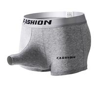 Caleçon d'éléphant pour homme avec pochette hamac, caleçons boxeurs légers avec nez d'éléphant, sangle de maintien respirante, amélioration des renflements salopes, couleur unie, short de sport, gris