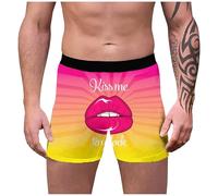 Calecon Drole Homme-sous-vêtements Respirants Sexy à imprimé lèvres Rouges pour Hommes (M)