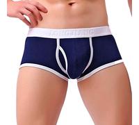 Caleçon en coton pour homme - Style rétro - Avec poches - Sous-vêtements respirants - Liberté de mouvement - Culotte patchwork - Évacuation de l'humidité - Slip de sport pour un style décontracté