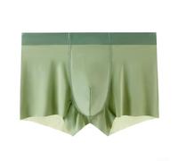 Caleçon en soie glacée pour homme avec technologie sans couture - Grande taille - Poche bombée et boxer taille moyenne - Coupe quotidienne - 4XL - Vert militaire