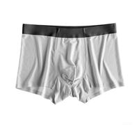 Caleçon en soie glacée sans couture pour homme à séchage rapide ultra fin taille moyenne avec poche bombée Texture lisse (gris clair) XL