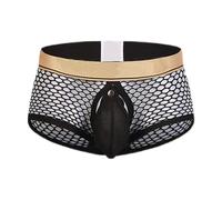 Caleçon Exotique Homme pour l'Intimité Nocturne, Slip Érotique à Bretelles, Maille Aérée et Taille Basse, Confort Toutes Saisons, Sac Amovible(Black, XL)