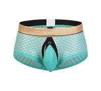 Caleçon Exotique Homme pour l'Intimité Nocturne, Slip Érotique à Bretelles, Maille Aérée et Taille Basse, Confort Toutes Saisons, Sac Amovible(Sky Blue, XL)