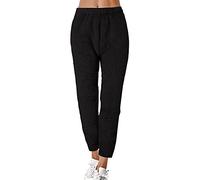 Caleçon fonctionnel chaud et long pour femme - Pantalon thermique épais et ultra doux - Couleur unie - Pour l'entraînement à la maison - Legging thermique chaud pour femme, Noir , M