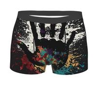 Calecon Homme Boxer Empreintes De Mains Éclaboussées Sombre Agréable Boxer Respirant Caleçon Shorty pour Plein Air Voyage Enterrement De Vie De Garçon XXL