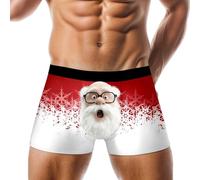 Calecon Homme Coton Imprimé Animal Fantaisie, Calecon Personnalise Grande Taille Long Doux Et Respirants Respirante, Caleçon Noël Homme Décontracté Cadeau De Noël Drole Christmas, M