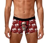 Calecon Homme Drole Fantaisie Calecon Noel Homme Rigolo à 3D Motif Imprimé de Noël Boxers Humour Caleçons Imprimé Pere Noel Boxer Sexy Calecons Sous Vetement Push Up Caleçon Sans Couture Slip Culotte