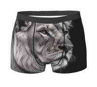 Caleçon Homme Lion Gris sous-Vêtement Nouveau avec Ceinture Élastique Boxer en Classique, pour Petit Ami, Le Sport, Anniversaire, 2XL
