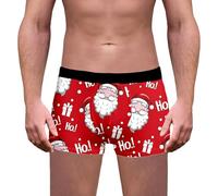 Caleçon Homme Noël Boxer de Noël pour Homme avec Imprimé Amusant Rigolo Noel Caleçon Microfibre Shorty Transparent Sous-Vêtements Calecon Saint Valentin Tenue Pere Noel Cadeau (A01-Watermelon Red, XL)
