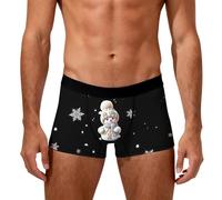 Calecon Homme Pere Noel - sous-vêtements imprimés pour Le Confort et Le Style des Vacances Tissu Doux Parfait pour Design décontracté et élégant pour Un Usage Quotidien (Beige L)