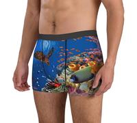 Caleçon Homme Récif De Corail Coloré Fitted Caleçons Respirant sous-Vêtement Doux Boxer en Classique, pour Pères, Homme, Anniversaire