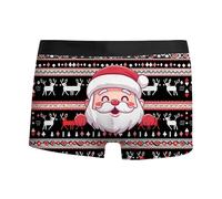 Calecon Homme Rigolo, sous-vêtements de Noël pour Hommes imprimés, Respirants et Confortables, Taille Moyenne avec intérieur, Shorty à la Taille Caractéristiques (Black, L)