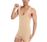 Caleçon Hommes Slip Hommes Mode Nylon Rib Sexy Sous-vêtements Sexy Bikini Collants, beige, M