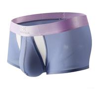 Caleçon léger pour homme en soie glacée et ouverture latérale pour une respirabilité maximale (S bleu)