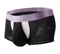 Caleçon léger pour homme en soie glacée et ouverture latérale pour une respirabilité maximale (taille S, noir)