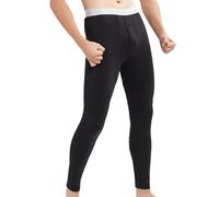 Caleçon long pour homme - Sous-vêtement thermique ultra doux - Couche de base - Legging chaud pour le ski, l'intérieur, l'extérieur - Hiver - Automne et hiver - Couleur unie - Style décontracté -