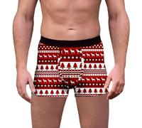 Caleçon Noel Homme Boxer Court Calecon Respirant, Shorty Hommes Personnalisé Noël sous-Vêtements Impression 3D Drôles Moche Motif Vacances Nouveauté Cadeau
