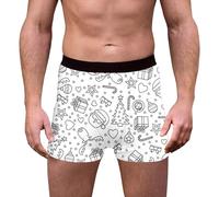 Caleçon Noel Homme - Culottes festives à imprimé Flocons de Neige et Rennes Douces et Respirantes avec Ceinture élastique Confortable idéales pour Les fêtes (Grey XXL)