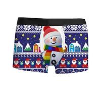 Calecon Noël Homme Drôles Impression 3D Boxer Noël Slips Boxeurs Moche Christmas Motif Nouveauté Shorts Caleçons sous-vêtements Drole bâillon Cadeau Caleçon de Nouveauté Personnalisé