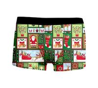 Calecon Noël Homme Drôles Impression 3D Boxer Slips Boxeurs Moche Christmas Motif Vacances arbre de Noël Shorts Caleçons sous-vêtements Drole Cadeau Caleçon de Nouveauté Jaune Bleu Foncé Vin l 3xl m