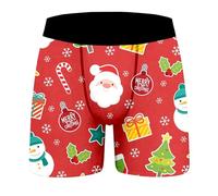 Calecon Noël Homme Drôles Impression 3D Boxer Slips Boxeurs Moche Christmas Motif Vacances arbre de Noël Shorts Caleçons sous-vêtements Drole Cadeau Caleçon de Nouveauté Jaune Bleu Foncé Vin l 3xl m