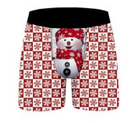 Calecon Noël Homme Drôles Impression 3D Boxer Slips Boxeurs Moche Christmas Motif Vacances arbre de Noël Shorts Caleçons sous-vêtements Drole Cadeau Caleçon de Nouveauté Jaune Bleu Foncé Vin l 3xl m