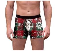 Calecon Noel Homme Rigolo 3D Imprimé Graphique Calecon Homme Drole sans Couture Caleçons Sexy Érotique Boxer Noel Humour Calecons Push Up Stretch Caleçon Long Hiver Fantaisie Boxers Grande Taille